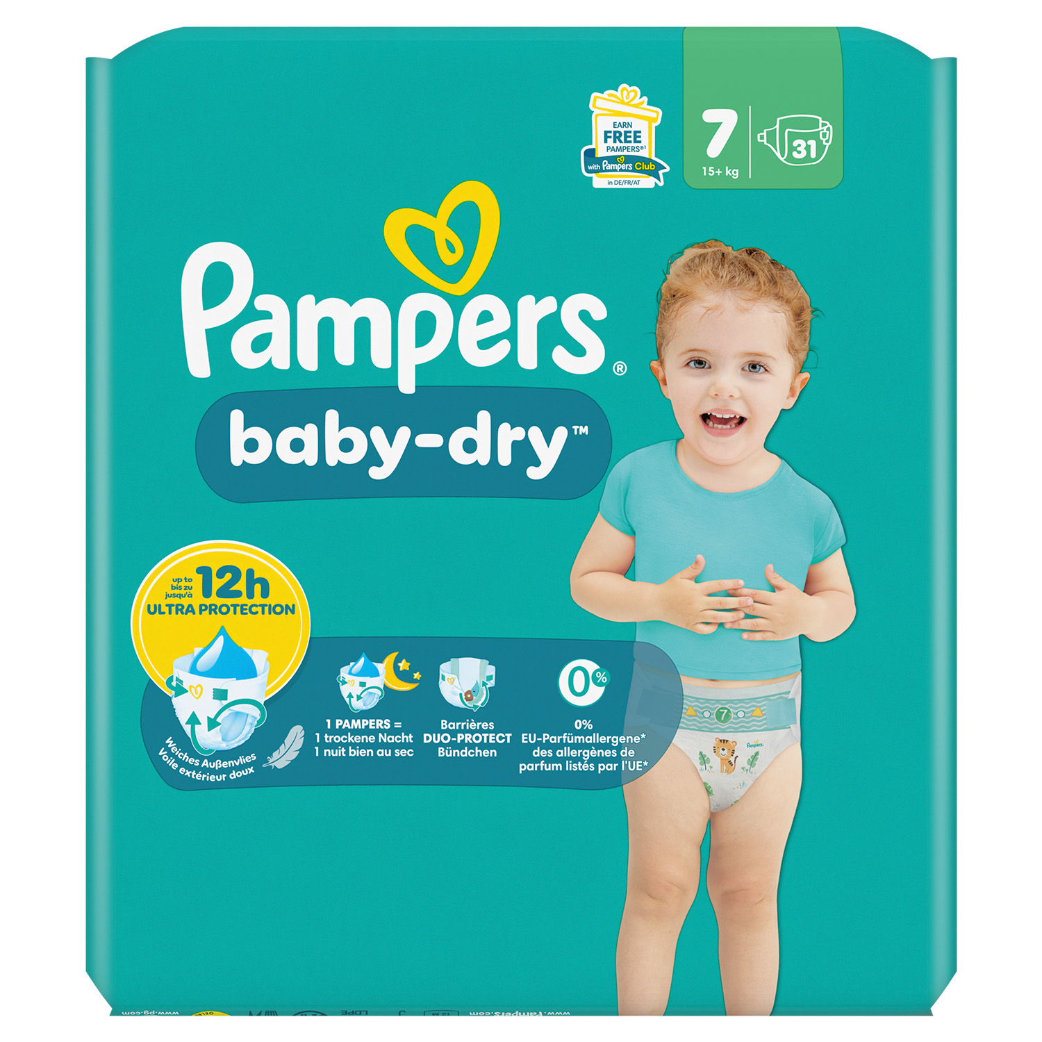 Pampers Baby-Dry Luiers (7) 15+ Kg