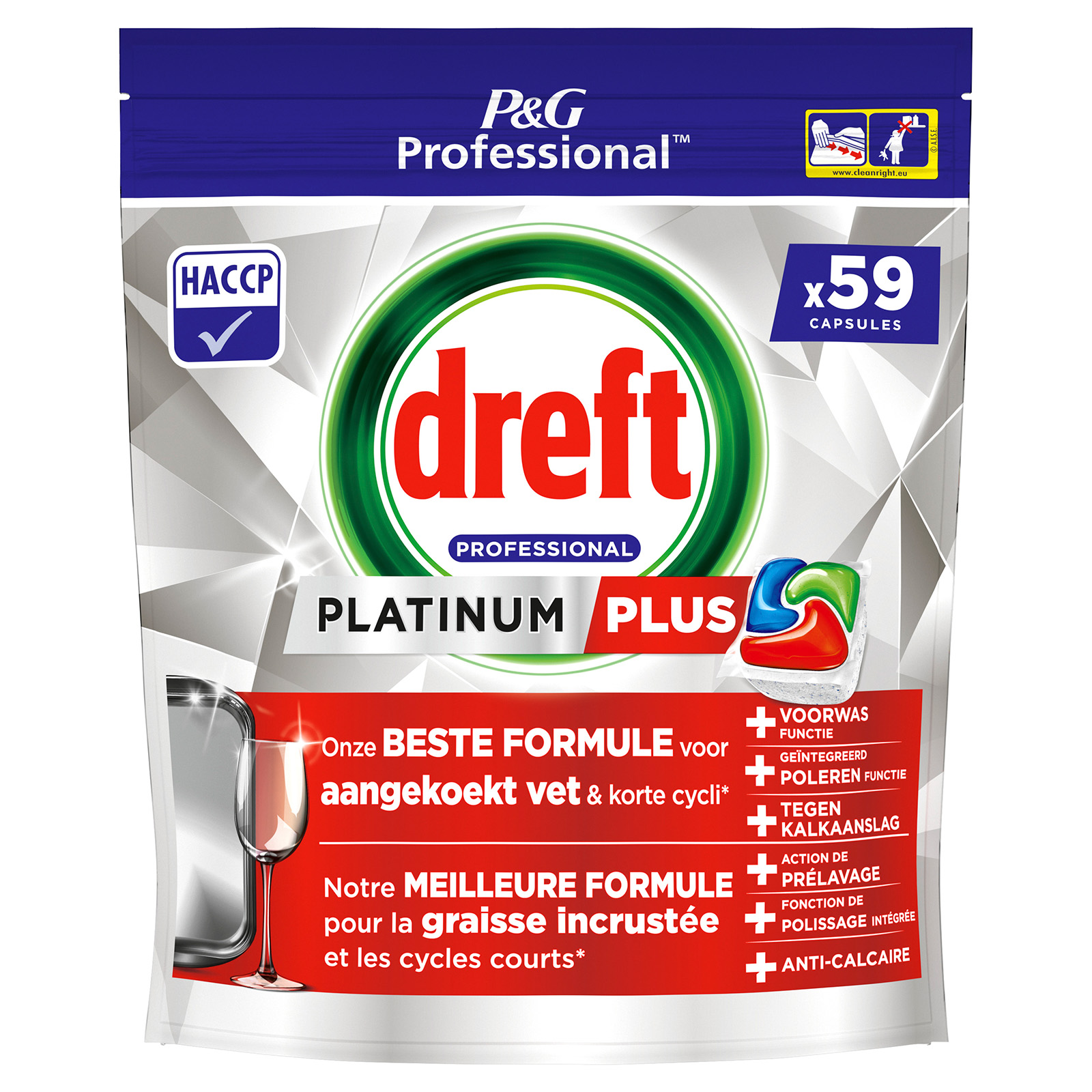 Dreft Professional Platinum+ Vaatwas Tabletten Regular