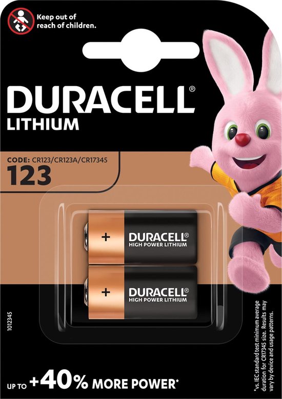 Duracell Ultra CR123 3V Lithium Batterijen