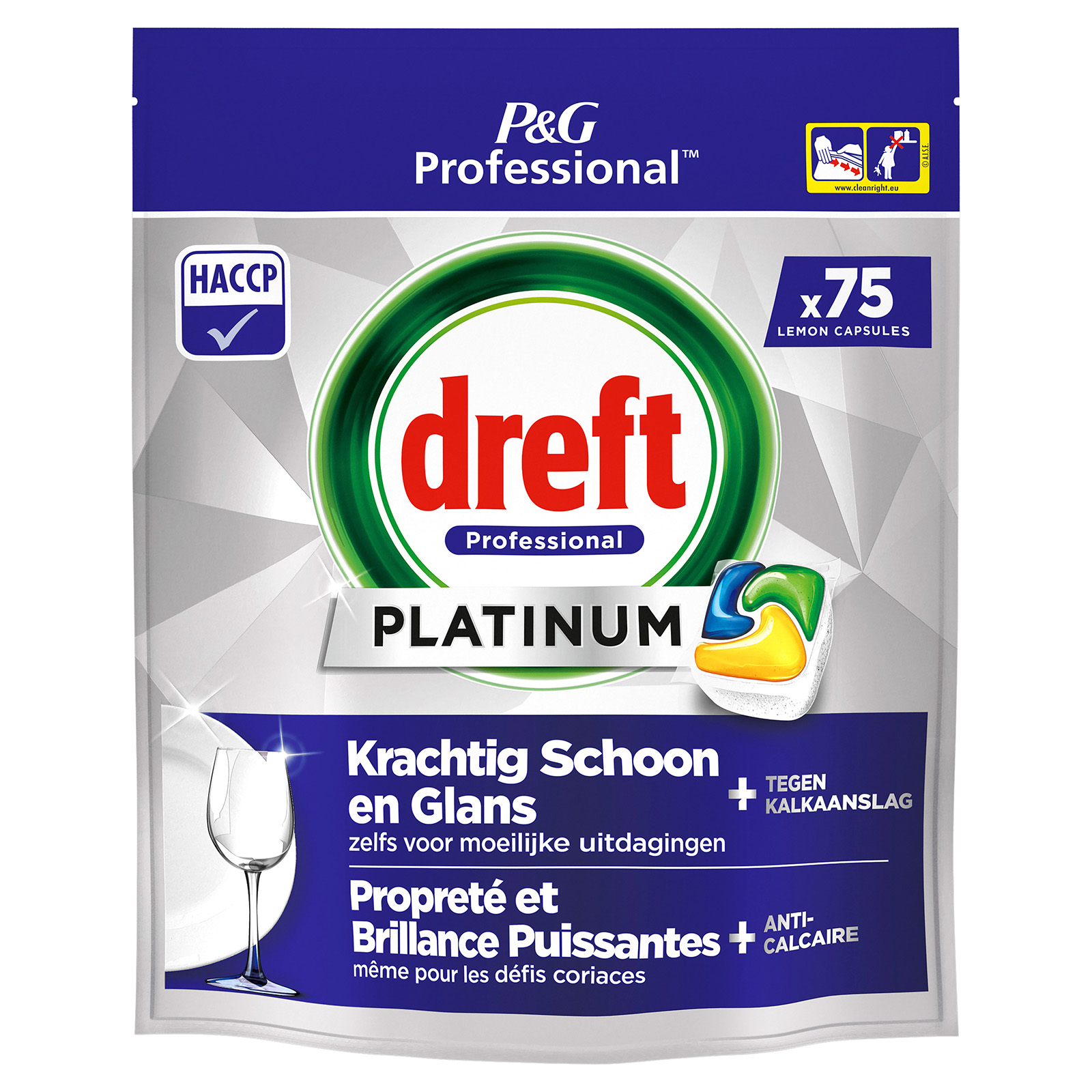 Dreft Professional Platinum Vaatwas Tabletten Lemon