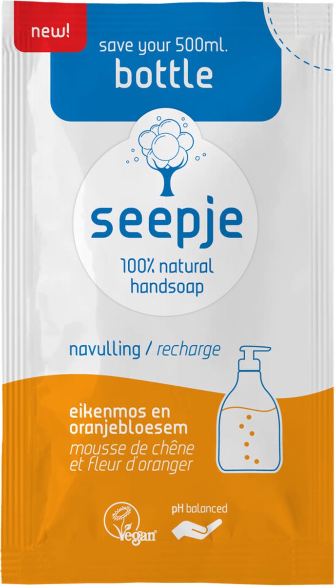 Seepje Handzeep Navulling Poeder Eikenmos & Oranjebloesem