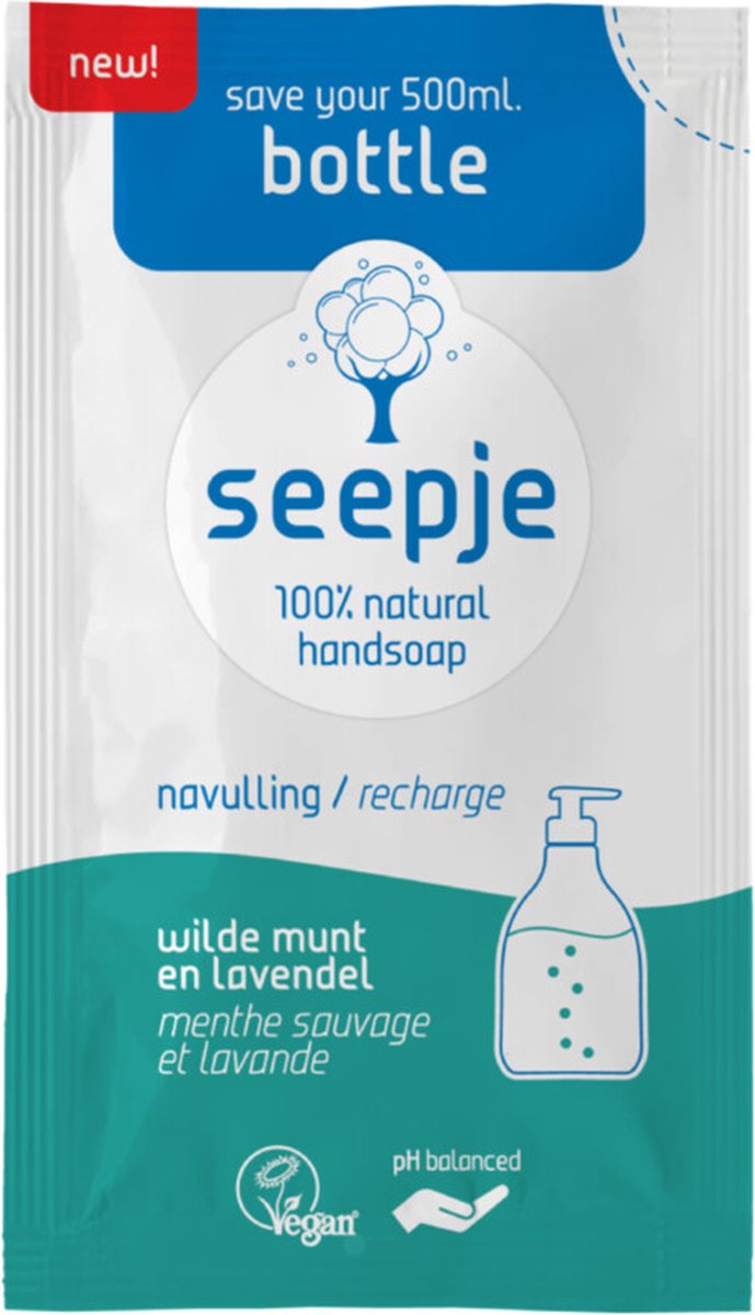 Seepje Handzeep Navulling Poeder Wilde Munt & Lavendel