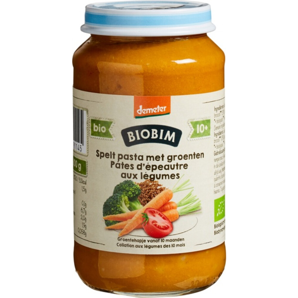 Biobim Babyhapje Speltpasta Groenten 10+ Mnd, Bio