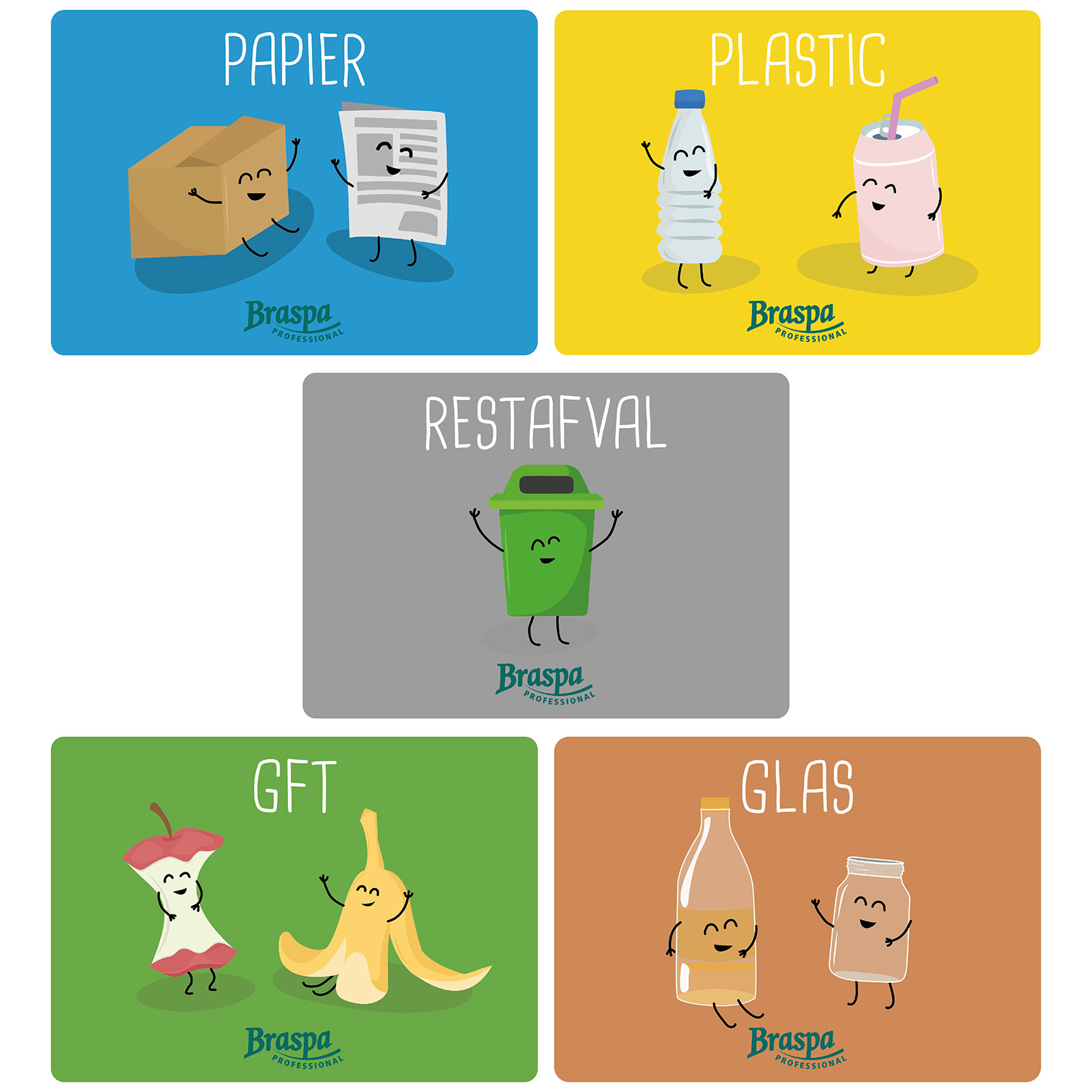 Recyclingstickerset