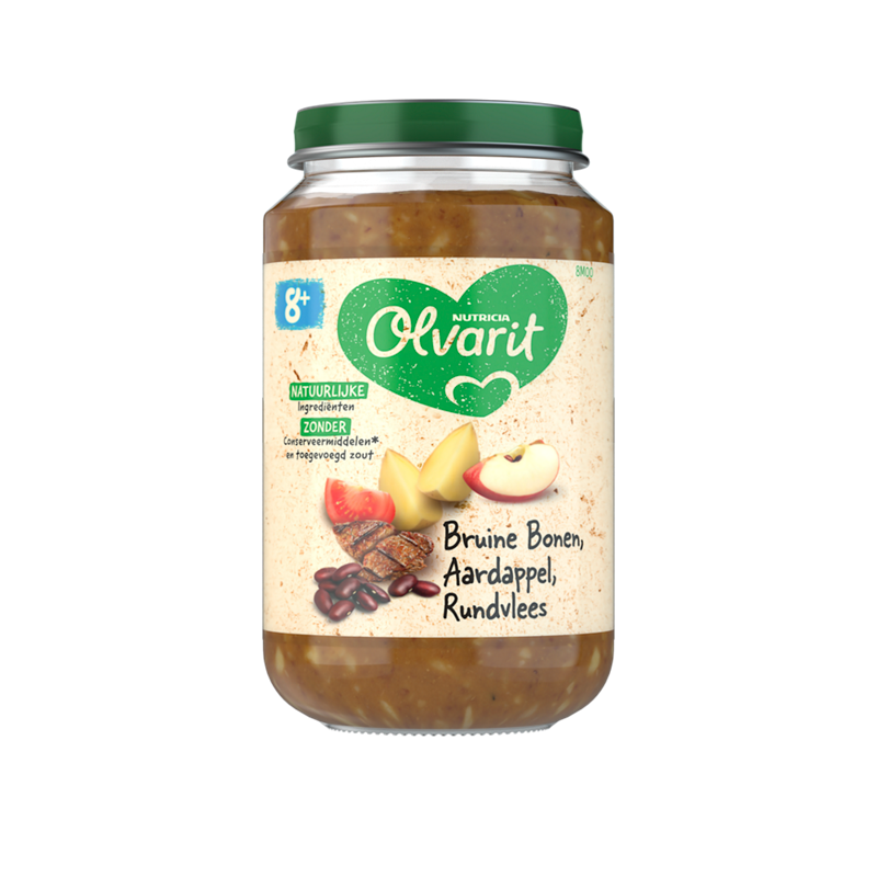 Olvarit Bruine bonen appel rundvlees aardappel 8mnd