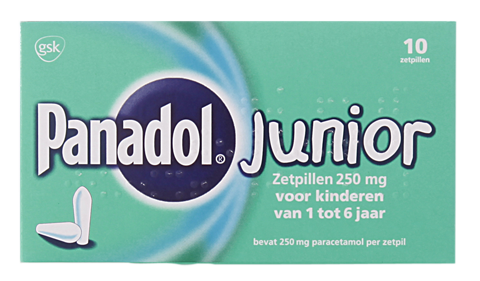 Panadol Junior zetpillen 250 mg