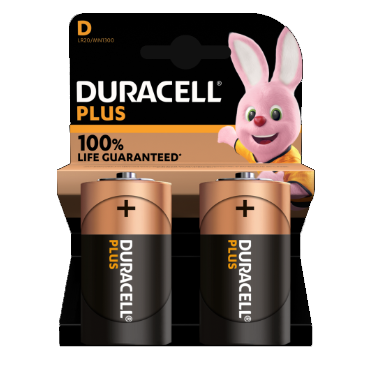 Duracell Plus Alkaline D incl. stibat