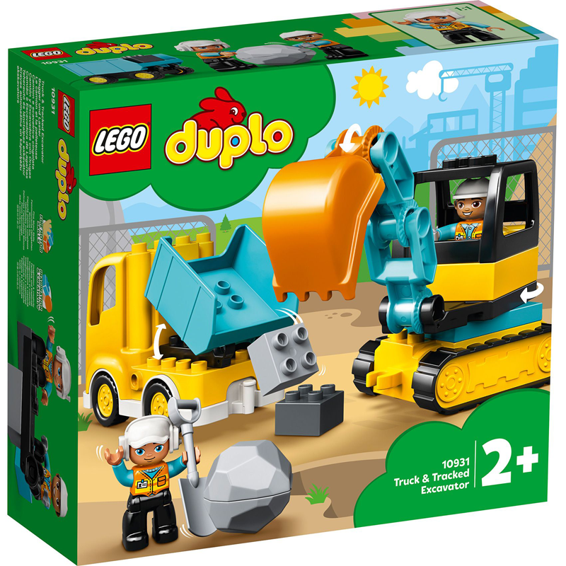 Lego Duplo Truck & Graafmachine met Rupsbanden